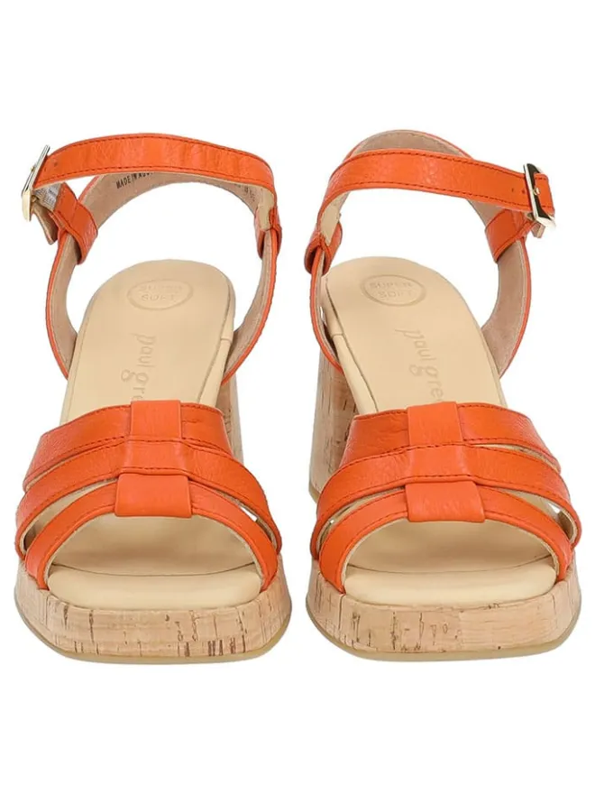 Paul Green Sandalen^Leder-Sandaletten in Orange