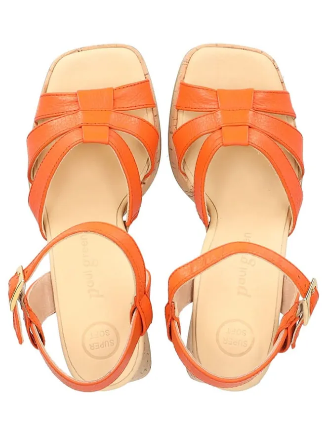 Paul Green Sandalen^Leder-Sandaletten in Orange