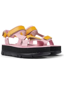 Camper Sandalen^Leder-Sandaletten in Rosa/ Orange