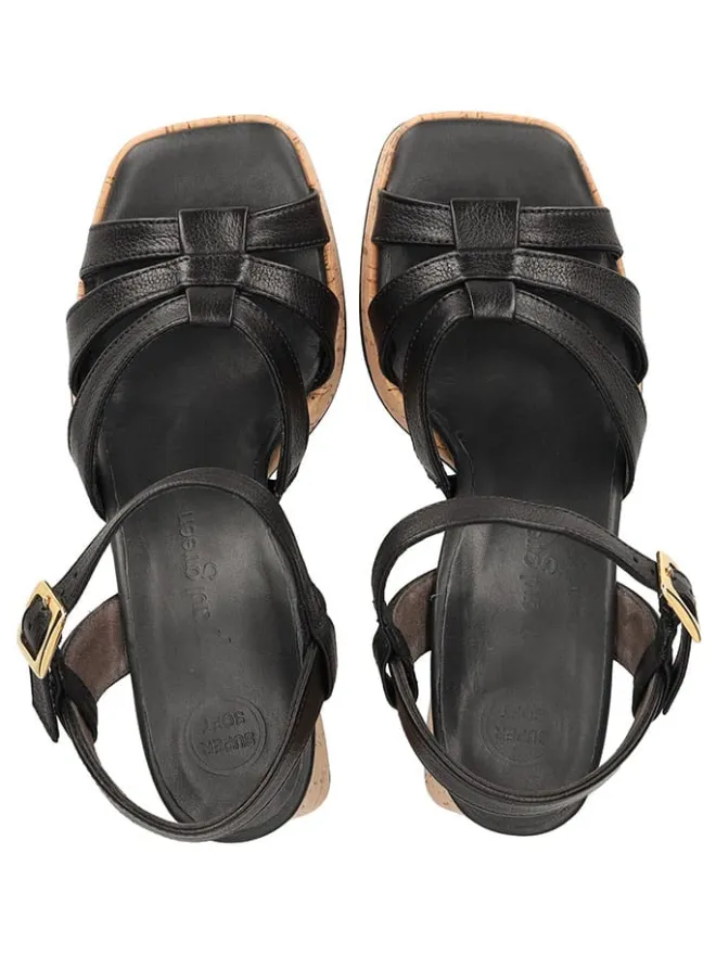 Leder-Sandaletten in Schwarz>Paul Green New