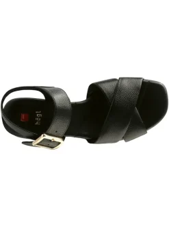 Leder-Sandaletten in Schwarz><noscript><img width=