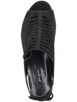 Paul Green Sandalen^Leder-Sandaletten in Schwarz