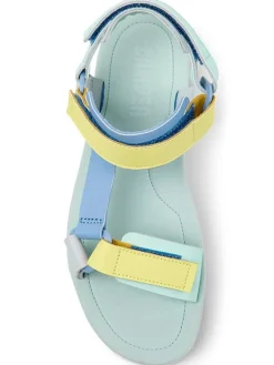 Camper Sandalen^Leder-Sandaletten in Türkis/ Gelb/ Hellblau