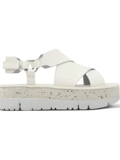 Leder-Sandaletten in Weiß><noscript><img width=