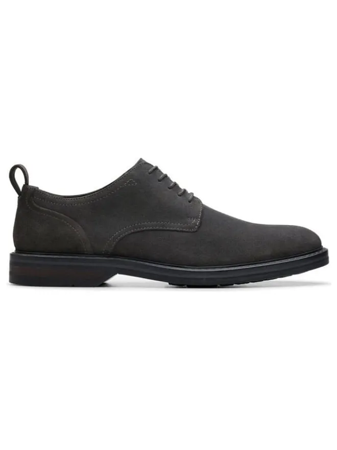 Clarks Schnürschuhe^Leder-Schnürschuhe "Aldwin" in Anthrazit