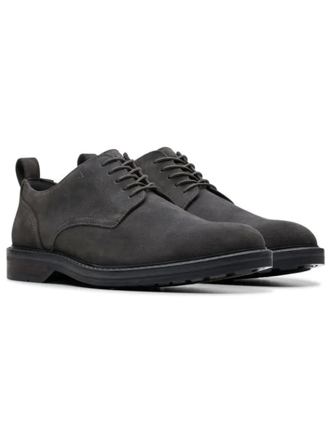 Clarks Schnürschuhe^Leder-Schnürschuhe "Aldwin" in Anthrazit
