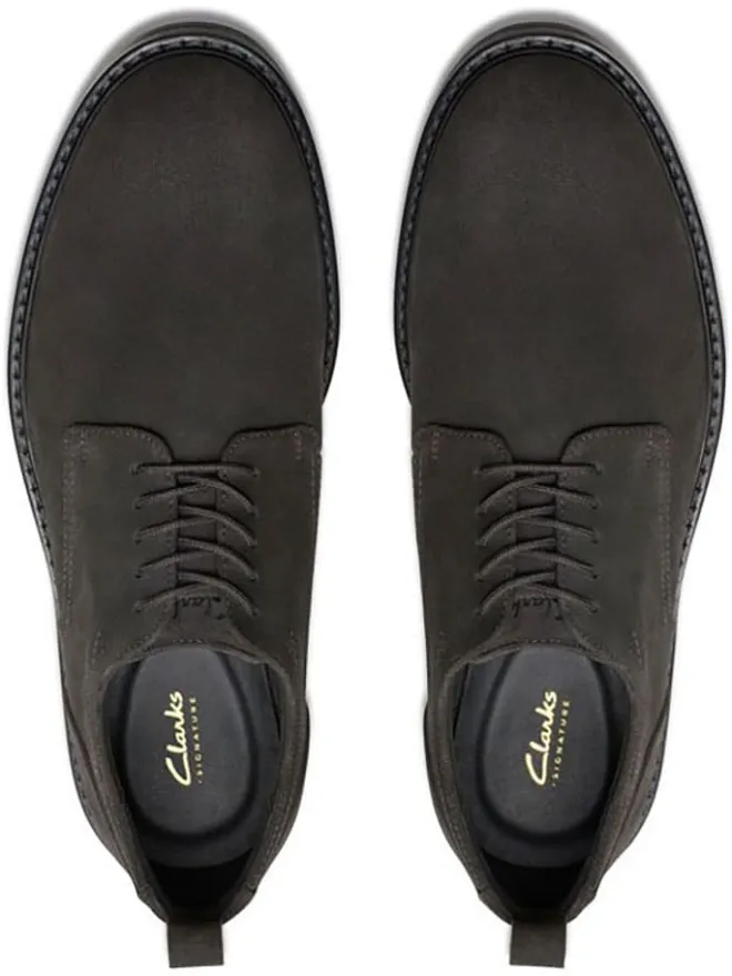 Clarks Schnürschuhe^Leder-Schnürschuhe "Aldwin" in Anthrazit