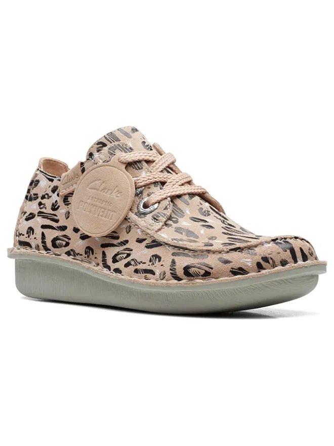 Clarks Schnürschuhe^Leder-Schnürschuhe "Funny Dream" in Beige/ Schwarz