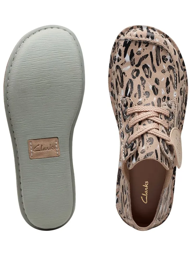 Clarks Schnürschuhe^Leder-Schnürschuhe "Funny Dream" in Beige/ Schwarz