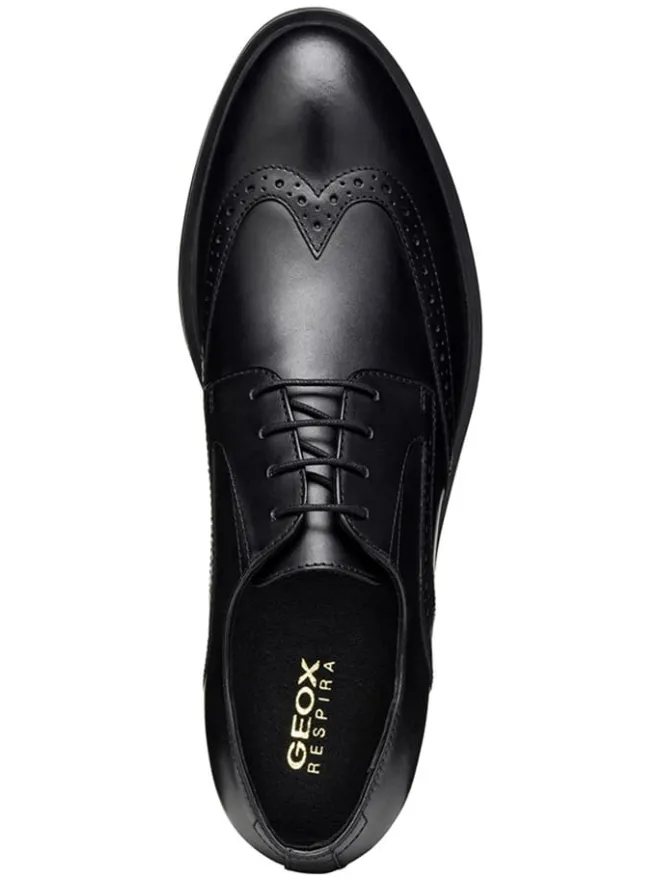 Geox Schnürschuhe^Leder-Schnürschuhe "Gladwin" in Schwarz