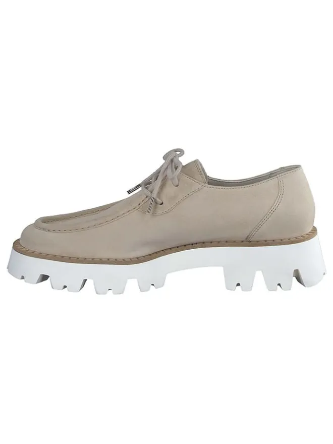 Leder-Schnürschuhe in Beige/ Weiß>Paul Green Best