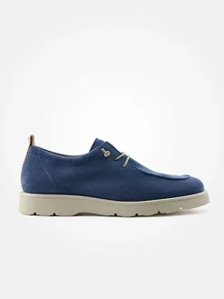 Leder-Schnürschuhe in Blau><noscript><img width=