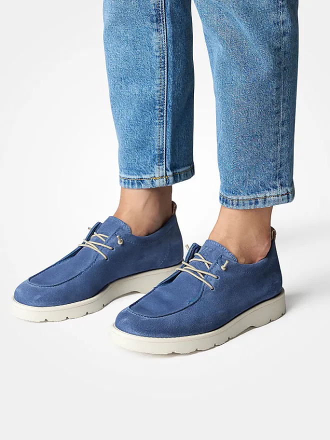 Leder-Schnürschuhe in Blau>Paul Green Online