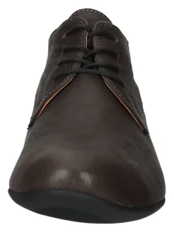 Leder-Schnürschuhe in Braun><noscript><img width=