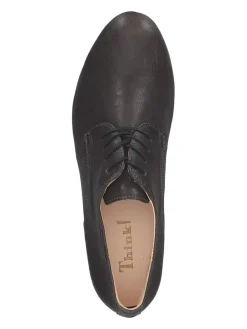 Leder-Schnürschuhe in Braun><noscript><img width=
