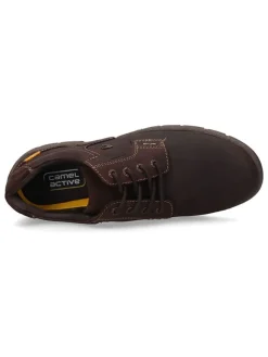 Leder-Schnürschuhe in Braun><noscript><img width=
