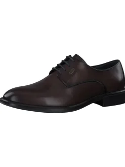 Leder-Schnürschuhe in Braun><noscript><img width=