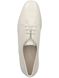 Leder-Schnürschuhe in Creme><noscript><img width=