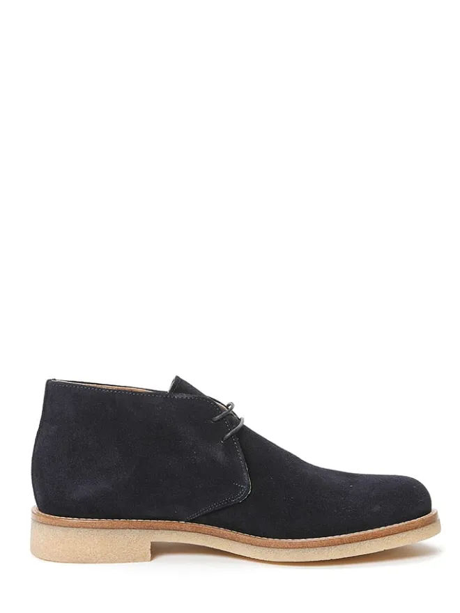 Leder-Schnürschuhe in Dunkelblau>Frank Daniel New