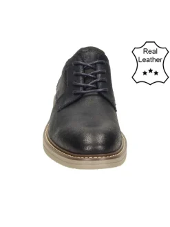 Leder-Schnürschuhe in Dunkelblau><noscript><img width=