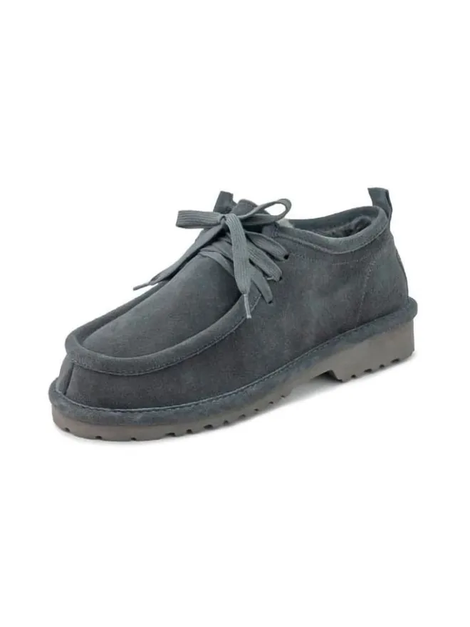 natural world Schnürschuhe^Leder-Schnürschuhe in Grau