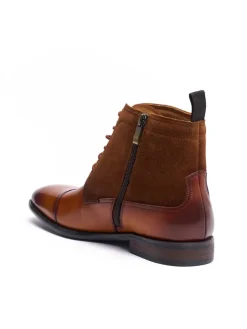 Leder-Schnürschuhe in Grau><noscript><img width=