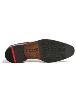 Leder-Schnürschuhe in Hellbraun><noscript><img width=