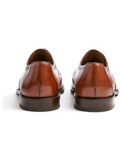 Leder-Schnürschuhe in Hellbraun><noscript><img width=