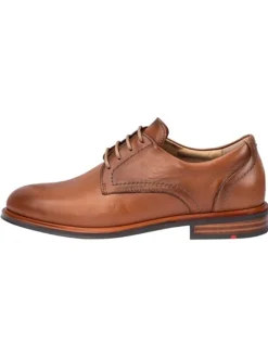 Leder-Schnürschuhe in Hellbraun><noscript><img width=