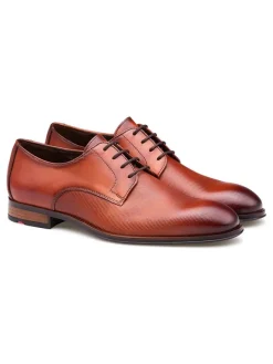 Leder-Schnürschuhe in Hellbraun><noscript><img width=