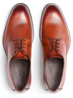 Leder-Schnürschuhe in Hellbraun><noscript><img width=
