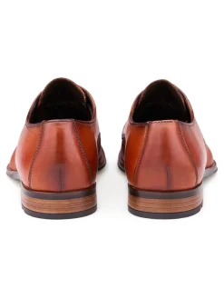 Leder-Schnürschuhe in Hellbraun><noscript><img width=