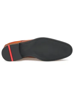 Leder-Schnürschuhe in Hellbraun><noscript><img width=