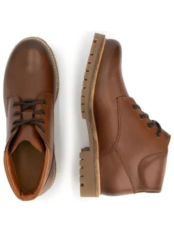 Leder-Schnürschuhe in Hellbraun><noscript><img width=