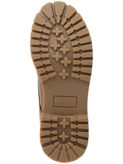 Leder-Schnürschuhe in Hellbraun><noscript><img width=