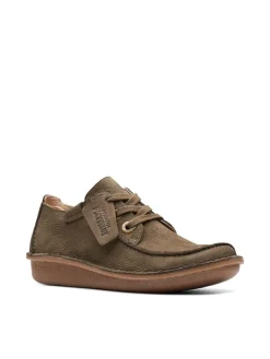 Clarks Schnürschuhe^Leder-Schnürschuhe in Oliv