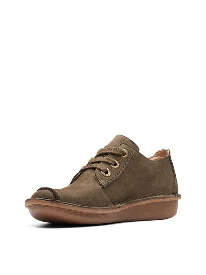 Clarks Schnürschuhe^Leder-Schnürschuhe in Oliv