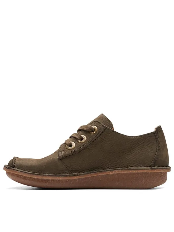 Clarks Schnürschuhe^Leder-Schnürschuhe in Oliv