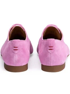 Leder-Schnürschuhe in Rosa><noscript><img width=
