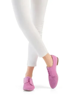 Leder-Schnürschuhe in Rosa><noscript><img width=