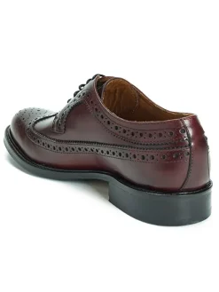 Leder-Schnürschuhe in Rot><noscript><img width=