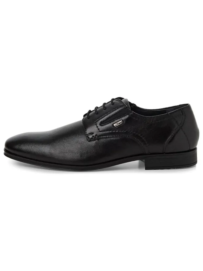 Leder-Schnürschuhe in Schwarz>s.Oliver Hot