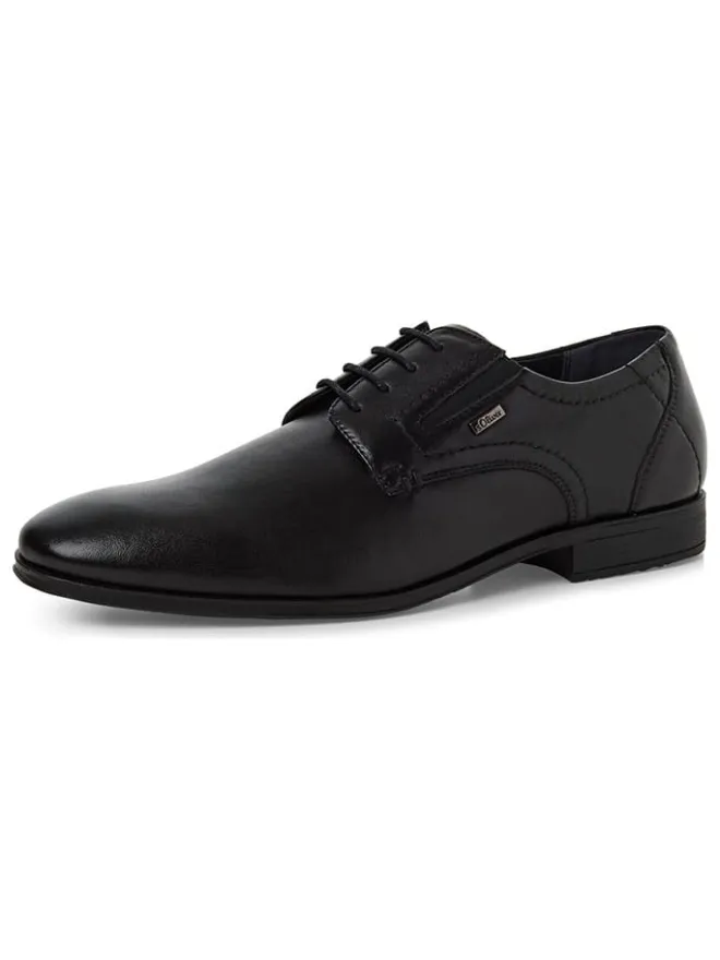 Leder-Schnürschuhe in Schwarz>s.Oliver Hot