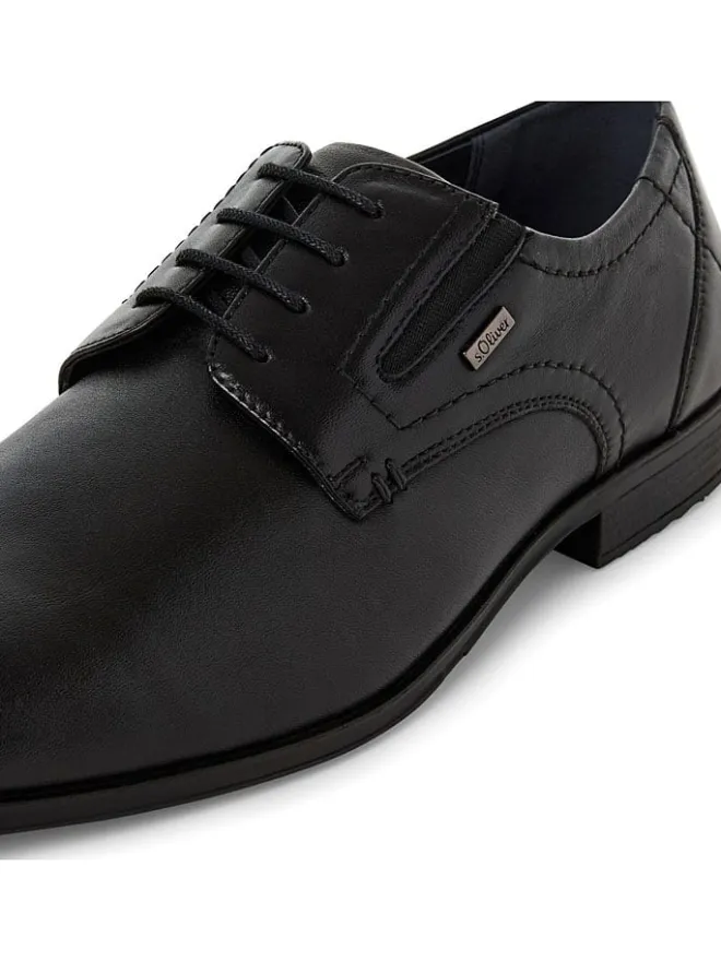 Leder-Schnürschuhe in Schwarz>s.Oliver Hot
