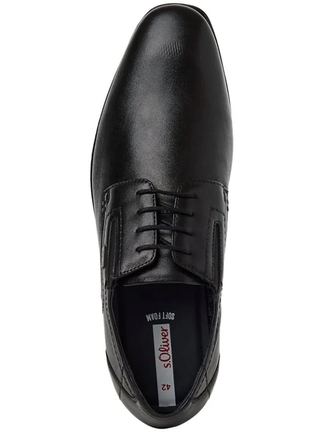 Leder-Schnürschuhe in Schwarz>s.Oliver Hot