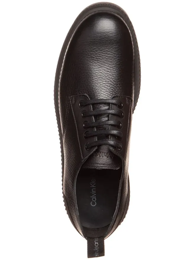 Calvin Klein Schnürschuhe^Leder-Schnürschuhe in Schwarz
