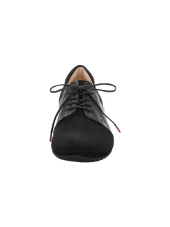 Leder-Schnürschuhe in Schwarz><noscript><img width=