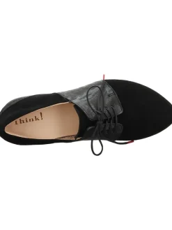 Leder-Schnürschuhe in Schwarz><noscript><img width=