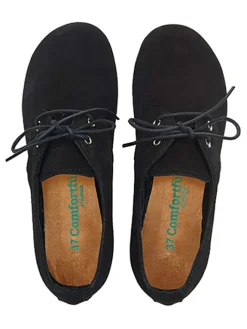 Leder-Schnürschuhe in Schwarz><noscript><img width=