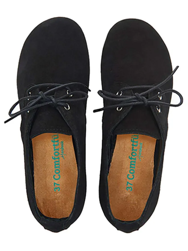 Leder-Schnürschuhe in Schwarz>Comfortfusse Sale